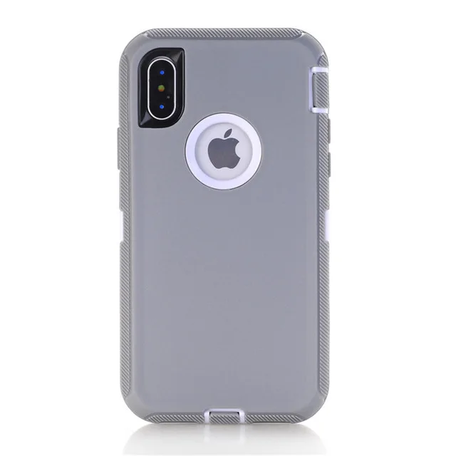gray white Защитный противоударный чехол Aqua для iPhone X, XS, MAX, XR, 6, 6 S, 7, 8 Plus, 11 Pro, Max, чехол-кобура с зажимом для ремня, защитный чехол - Цвет: gray white