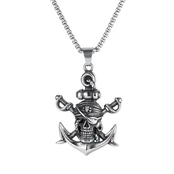 

XUKIM Double Sword Pirate Titanium Steel Necklace