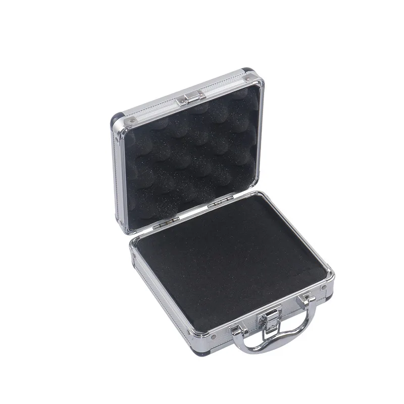 

Small Toolbox 170x160x70mm Aluminum Tool Box Portable Instrument Box Storage Case with Lining Foam Handheld Impact Resistant