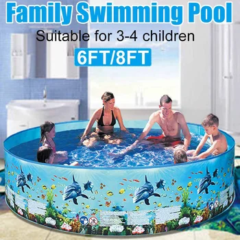 

NEW 183/244cm Baby Children Round Swimming Pool Large Family PVC Swimming Pool Outdoor Summer Kids No Inflatable Paddling Pools