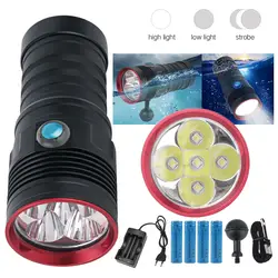 BORUiT Профессиональный L2 светодиодный фонарик для дайвинга IPX8 водонепроницаемый фонарь для кемпинга подводный 80 М Подводная лампа для