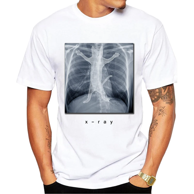 

2020 Fashion Cat In My Body Men T-Shirt X-RAY Cat Printed Tshirts Casual Tops Short Sleeve Summer Tees