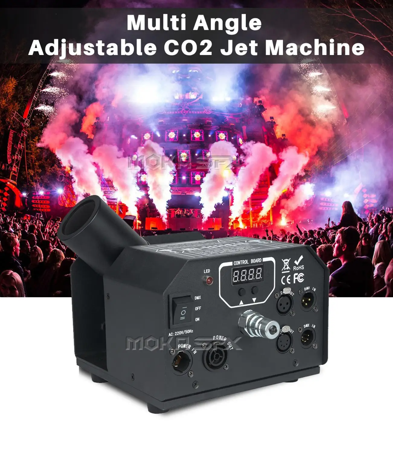 MOKA SFX 180 градусов CO2 Jet Машина shoot 15 м сценические эффекты co2 jet cannon|fog machine|led fog machineco2