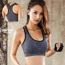 Женский сексуальный спортивный бюстгальтер для йоги BH короткий топ для фитнеса пуш-ап тренажерный зал для бега ударостойкий чехол для тренировки Быстросохнущий жилет без проволоки