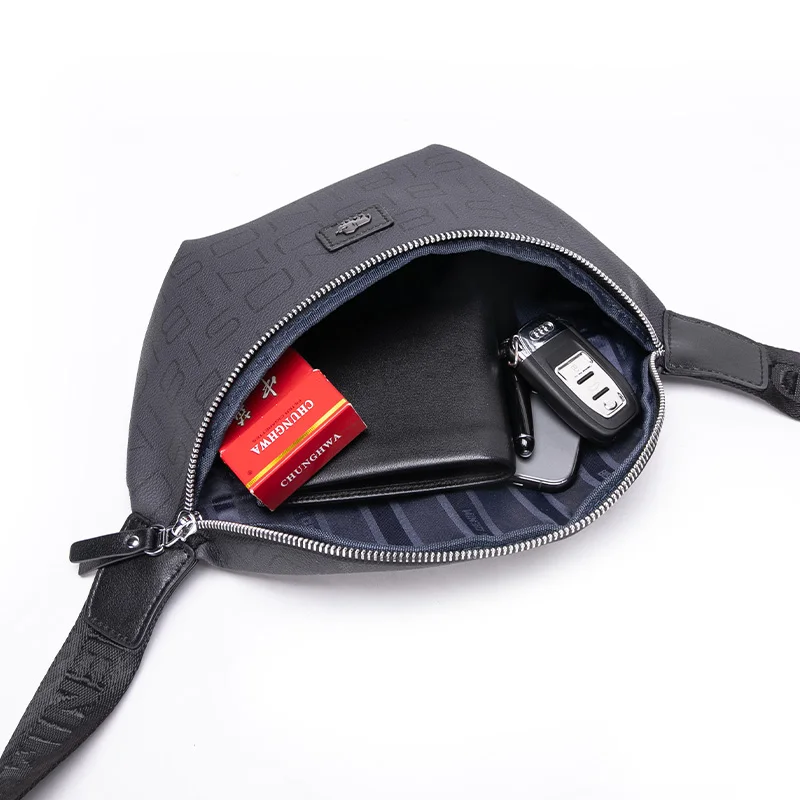 BISON DENIM Men And Women Fanny Pack High Quality Waist Bag Shoulder Crossbody Chest Bag Female Belt Bag Designer Brand Handbag