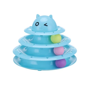 

Funny Pet Toys Cat Play Creative Amusement Dog Disc Interactive Hot Crazy Disk Toy Ball Plate Trilaminar Toys Turntable