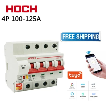 

HOCH ZJSB9-80Z Tuya WIFI Circuit Breaker Smart Life timer Remote Control 4P wireless intelligent Switch FACTORY Free Shipping