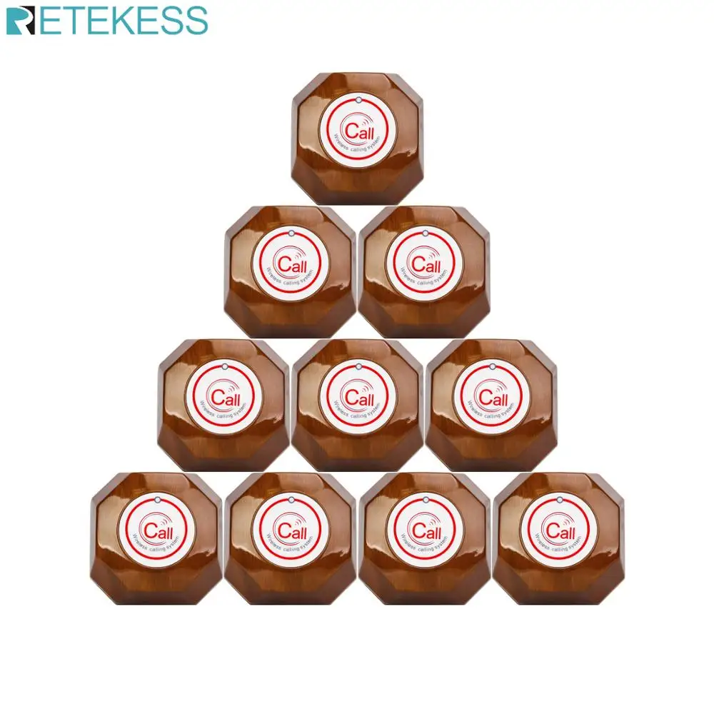 Retekess T133 10 Pcs Waiter Call Buttons Pager Transmitter 433MHz For Restaurant Calling System Customer Service Cafe Bar Clinic wireless calling system