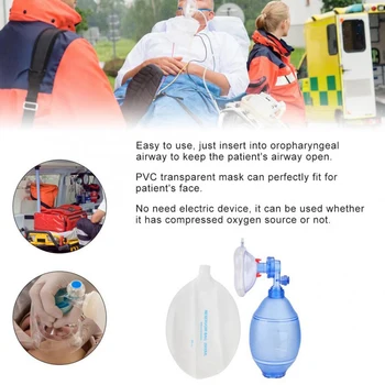 

Manual Resuscitator Adult Oxygen Bag First Aid Kit Tool Simple Breathing Balloon Apparatus for First Aid Oxygen Machine