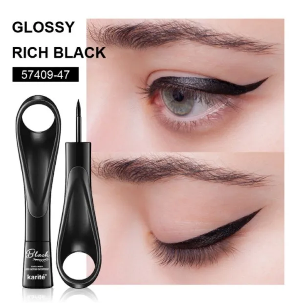 Glossy rich black Подводка для глаз водонепроницаемое противообрастающее покрытие прочная быстросохнущая подводка для глаз инструменты - Цвет: Glossy rich black