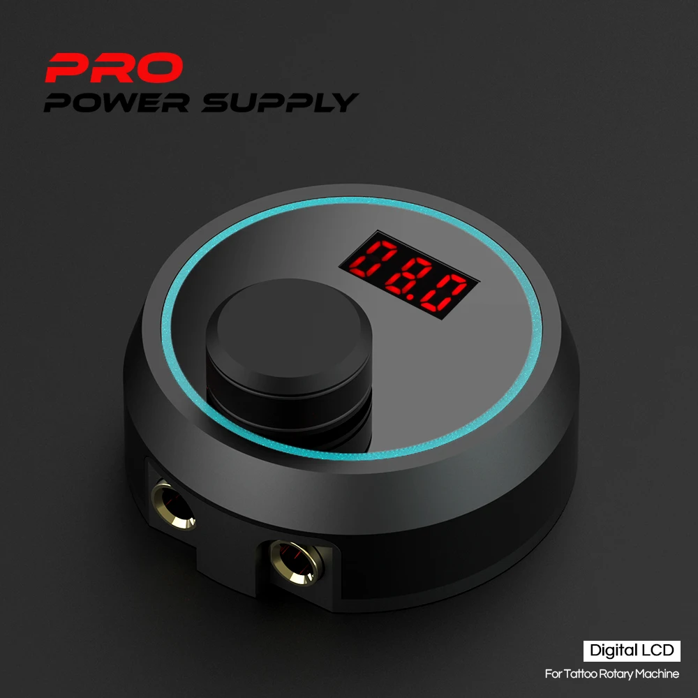 

New P177 Digital Tattoo Machine Power Supply with Knob Adjustable Intelligent Light Black color 2-12V
