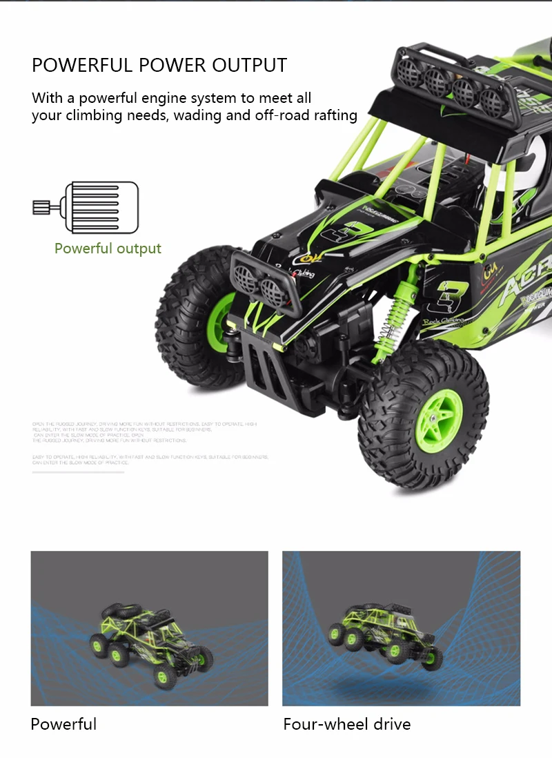 Wltoys 18628 rc автомобиль 1:18 шестиколесный привод альпинистский Автомобиль 2,4G пульт дистанционного управления Большой ноги внедорожный автомобиль большой размер 38 см