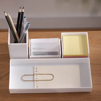 

Desktop Multi-functional Stationery Pen Business Card Holder Cosmetics Makeup Brush Container Storage Organizer