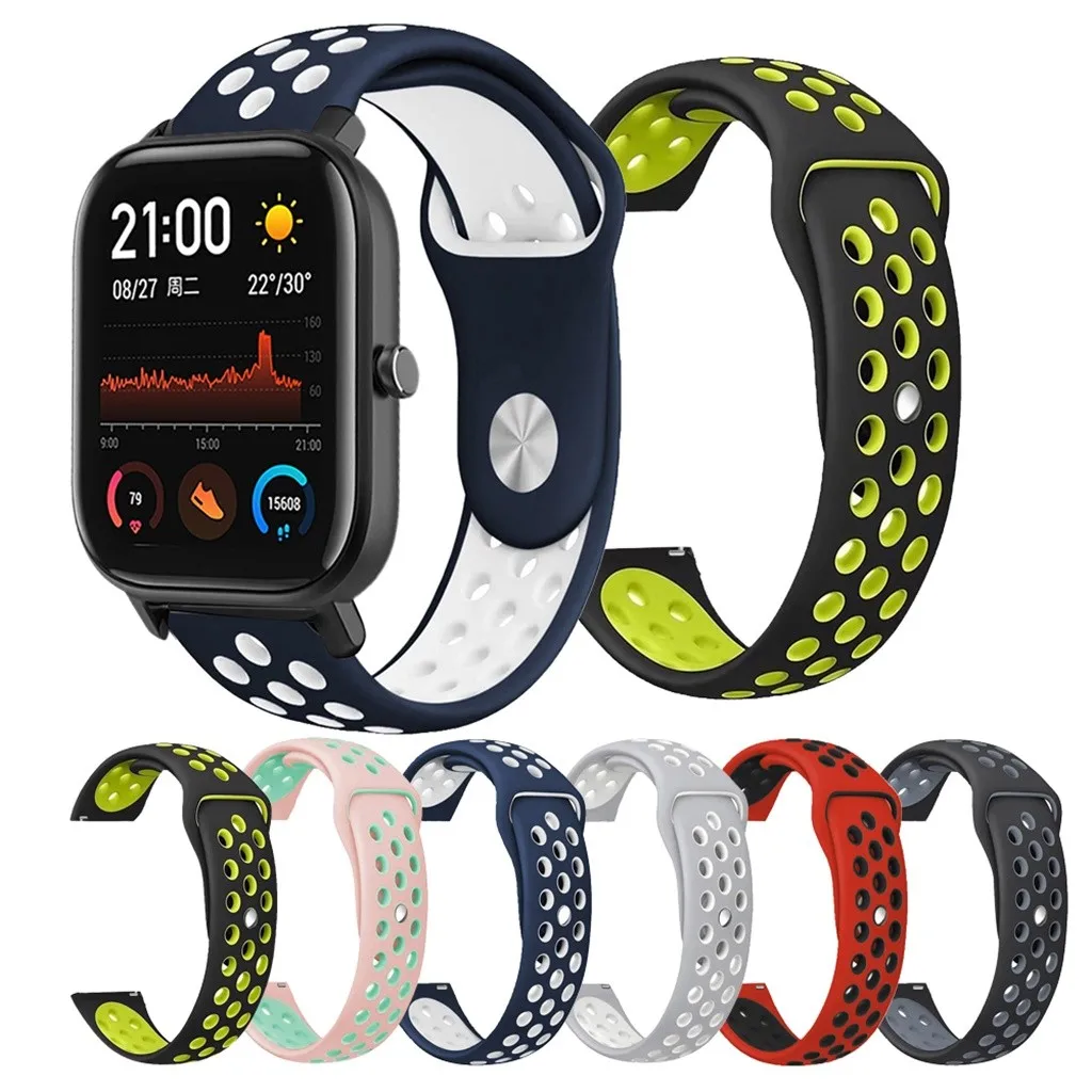 20 мм спортивный силиконовый ремешок защитный для Xiaomi Huami Amazfit GTS Bip BIT Lite Band защитный браслет чехол Аксессуары
