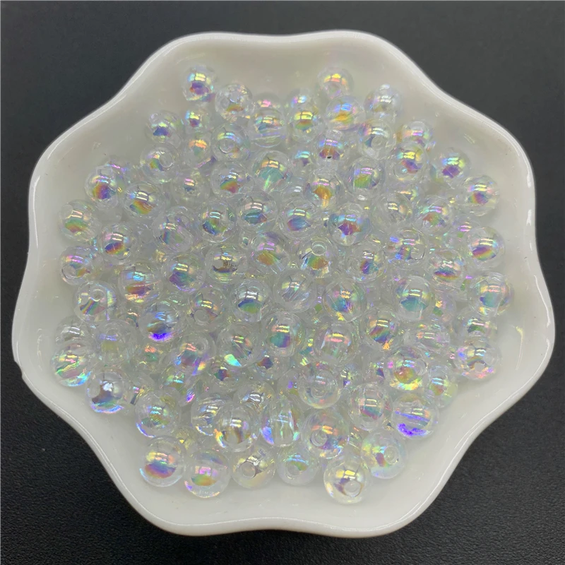Acrylic Beads 4mm 5mm 6mm 8mm 10mm ABS Round Shape Spaced For Jewelry Making