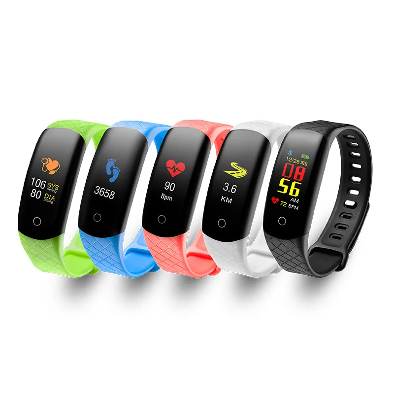 CB608 blood pressure oxygen smart heart rate bracelet waterproof pedometer sleeping monitoring SMS display smart wearable