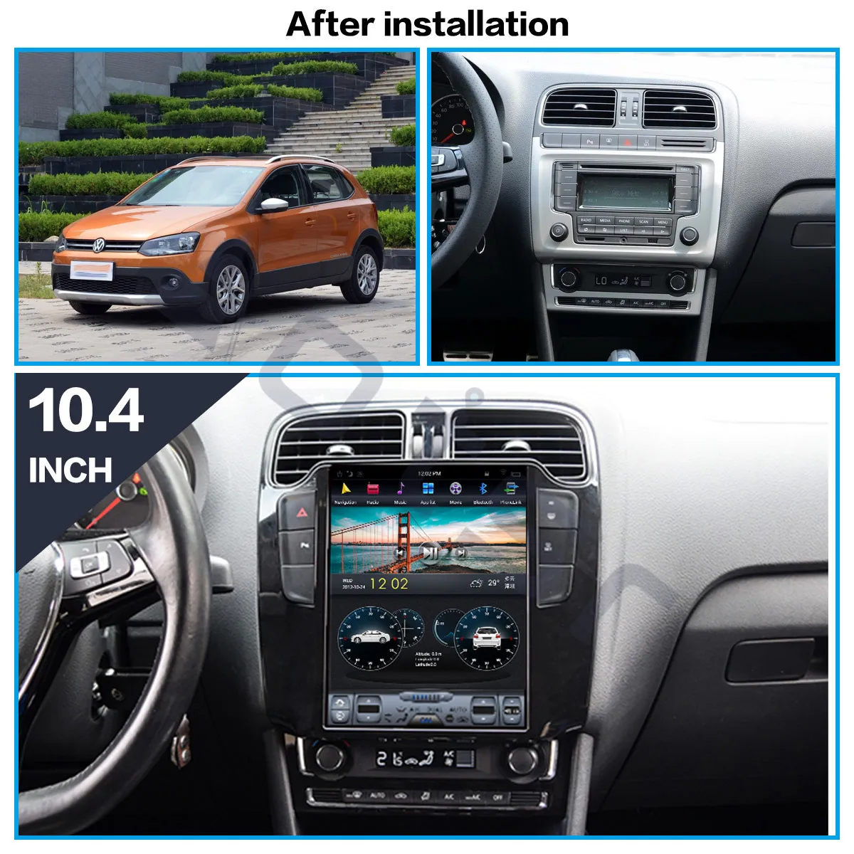 Android 9,0 Tesla стиль PX6 64 ГБ Автомобильный gps навигатор для Volkswagen Polo 2009- головное устройство мультимедийный плеер радио