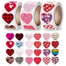 500pcs roll 2 5cm Love Heart Valentine #8217 s Day Stickers Romantic Label Gift Wrapping DIY Decoration Stationery Sticker tanie tanio DDAYUP CN(Origin) 3 YEARS OLD Paper