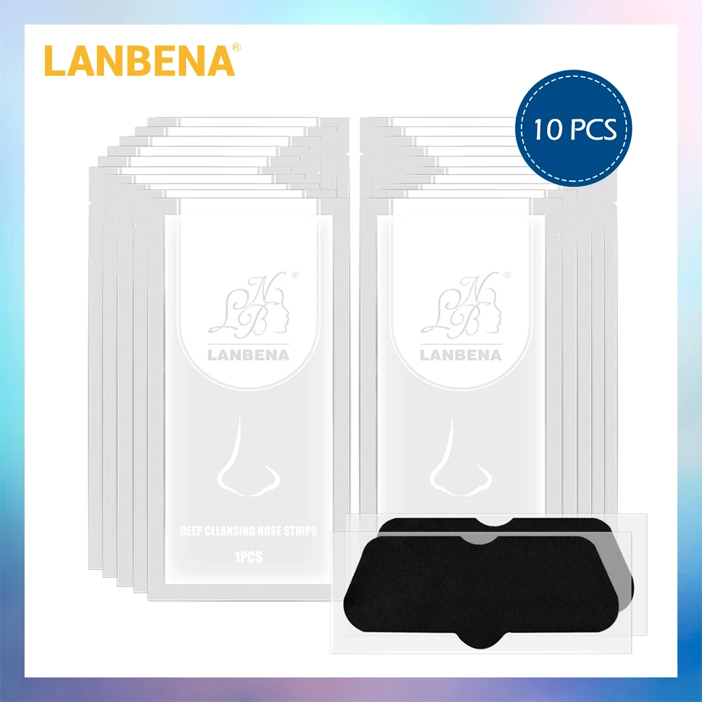 

LANBENA Bamboo Charcoal Nose Mask Face Mask Blackhead Remover Pore Strip Black Mask Peeling Acne Treatment Skin Care 10PCS