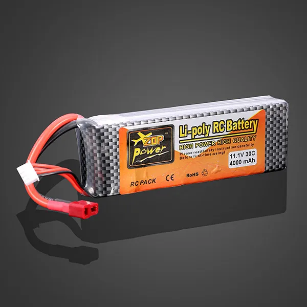 2 шт. литий полимерный аккумулятор ZOP Power 11 1 V 4000MAH 3S 30C T образный разъем для JLB 21101 RC