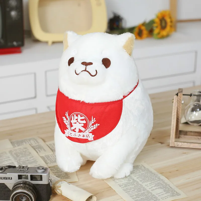 35/45 см Плюшевые Косплей Shiba «Лисья Секретная служба»(Inu собака игрушки плюшевые игрушки японской собаки начинкой плюшевая игрушечная собачка с шарфом корги игрушки для детей, подарок - Цвет: Белый