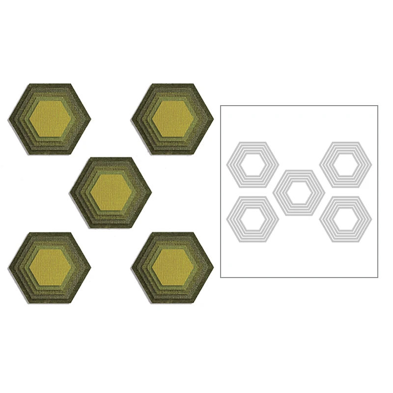 

2020 New Hot Rectangle Metal Cutting Dies Scrapbooking Hexagon Card Making and Stencils For Foil 3D Die Cut Crafts Sets No Stamp