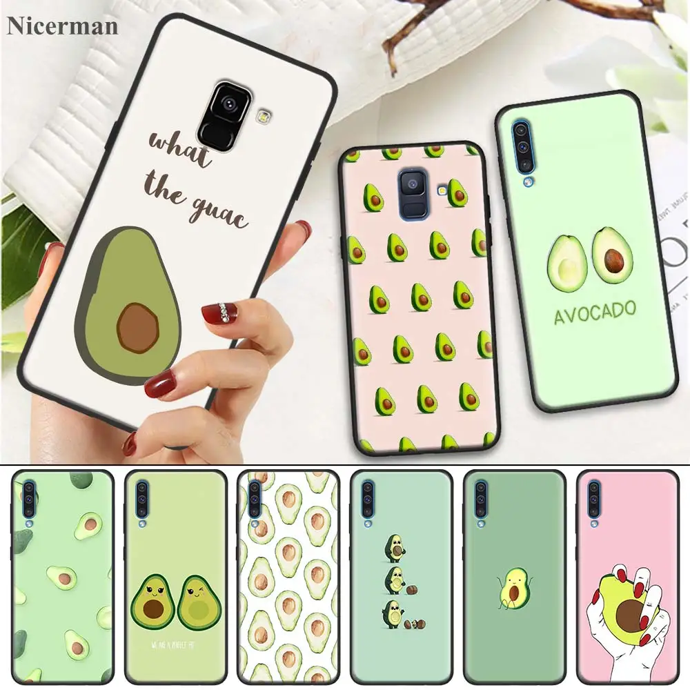 

Case Cover for Samsung Galaxy A10 A20 A30 A40 A50 A60 A70 A80 A10E A20E A6 A7 A8 Plus 2018 Cartoon Lovely Avocado Back Shell