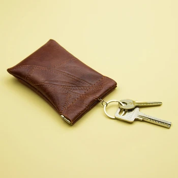 

PU Leather Coin Purse Earbuds Key Wallet Keyring Holder Pouch for Women Men X7XC