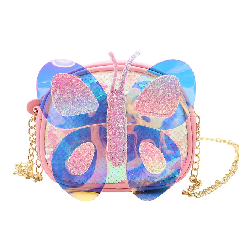 Coin Wallet Handbags Crossbody-Bags Mini Purses Sequin Glitter Kids Pouch-Box Small Girl