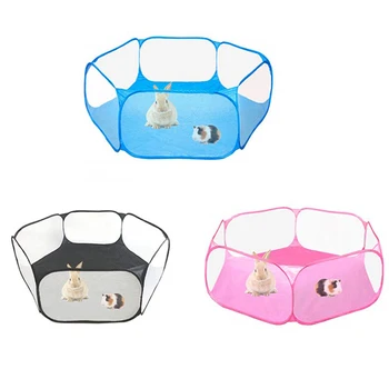 

Portable Small Animals Cage Pet Tent Fence Yard Fence Playpen Outdoor Indoor Pop Open Pet Exercise Fence for Pig Hamsters Rabbit