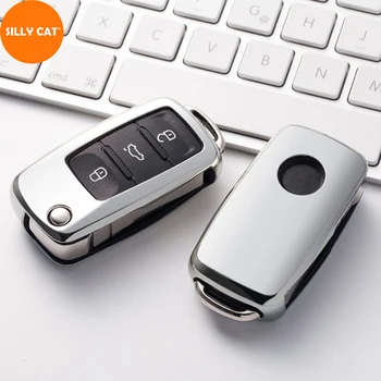 

Car Keychain Remote Car Key Case Cover Holder Chain Fob Suit For Volkswagen Polo 6R Passat B5 Golf VI 6 MK6 Jetta IV Tiguan 5N