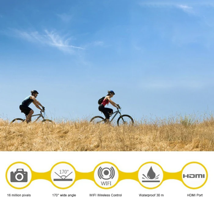 Sports Action Video Camera 4K Waterproof Wide View Angle Bike Outdoor Cameras ING-SHIPPING