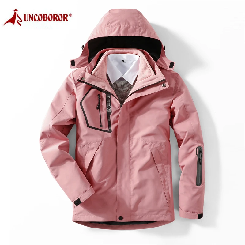 Chaqueta de invierno 2 en 1 para mujer, parka gruesa y cálida para la nieve,  abrigo térmico informal de terciopelo con capucha, chaqueta impermeable a  prueba de viento|Parkas| - AliExpress