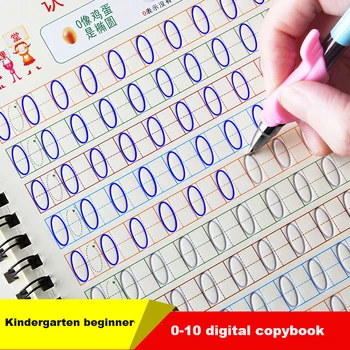 

Reusable Children 3D Copybook For Calligraphy Numbers 0-10 Handwriting Books Learning Math Writing Practice Book For kids Toys