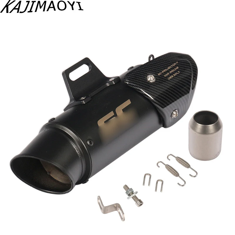 KAJIMAOYI универсальный мотоцикл Akrapovic выхлоп изменить Мотокросс глушитель выхлопной системы для FZ6 CBR250 CB600 MT07 ATV Грязь велосипед ямы - Цвет: A 51MM