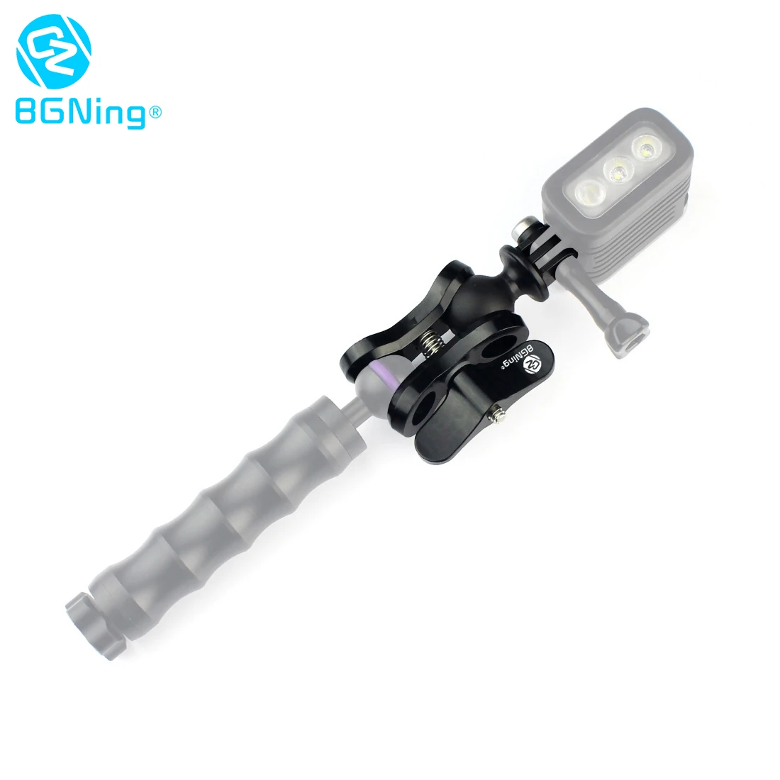 BGNing 다이빙 조명 볼 나비 클립 암 클램프 마운트, ABS 볼 베이스 어댑터 포함, GOPRO Max 9 8 7, AKASO EK7000 카메라용