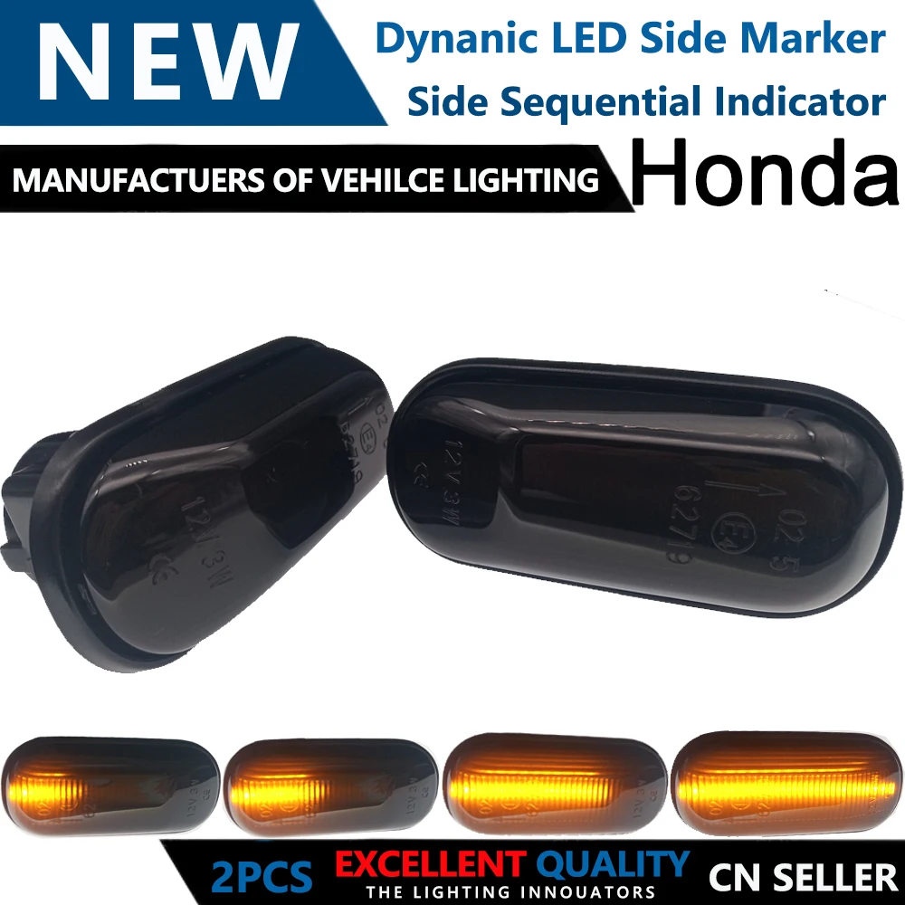 

Smoke LED Side Marker Turn Signal Lamp light(Amber)LED Running light/Position lights 2pcs For Honda Civic S200 Accord CRX Fit