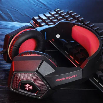 

Gaming Headset Head-mounted 120 ° Hidden Microphone Breathing Backlight Powerful Bass 3D Surround Sound Computer Earphone