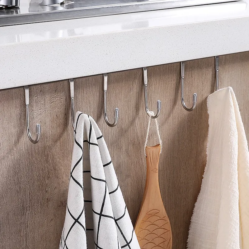 S-type Door Hanger Hook Wall Mounted Hooks Multi Purpose Metal Hook 1PC