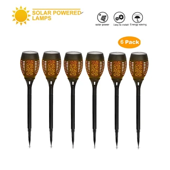 

2-8pcs Solar Flame Light Flickering lawn lamp Solar LED Flame Lamp Waterproof Lawn Dancing Flicker Torch Lights Outdoor Garden P