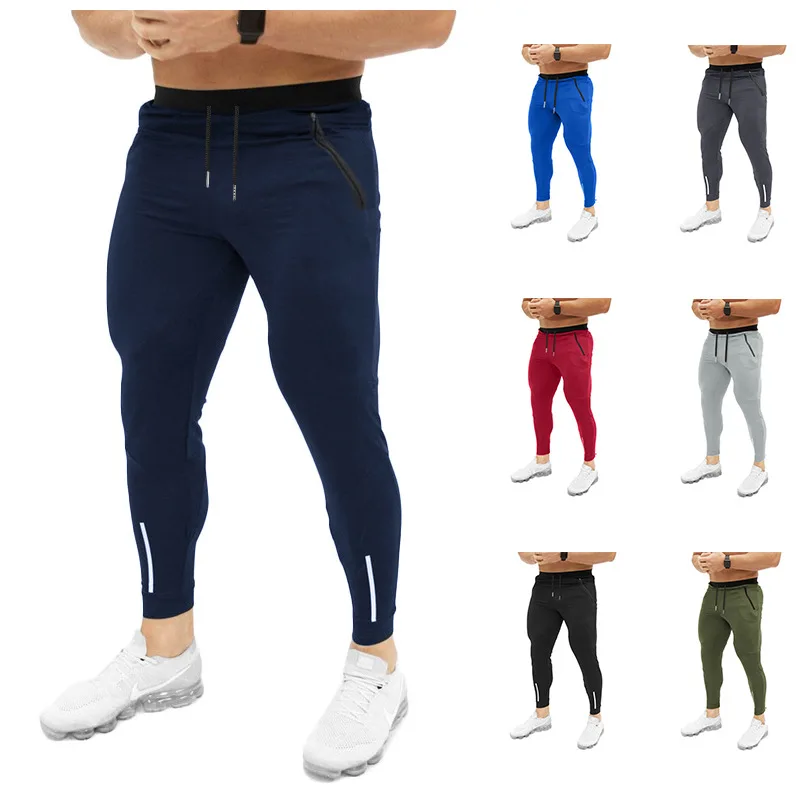 

Large Cargo Special Offer 19 Summer Outer Code Ouma Slim Fit Solid Color Drawstring Pocket Zipper Design Skinny Athletic Pants
