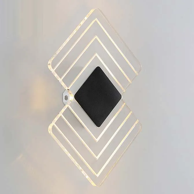 Touming-Black 110/220 В акриловый металлический современный бра, настенный светильник с регулируемой яркостью, настенный светильник для спальни, белый, черный настенный светильник, лампа Lampara De Pared - Цвет абажура: Touming-Black