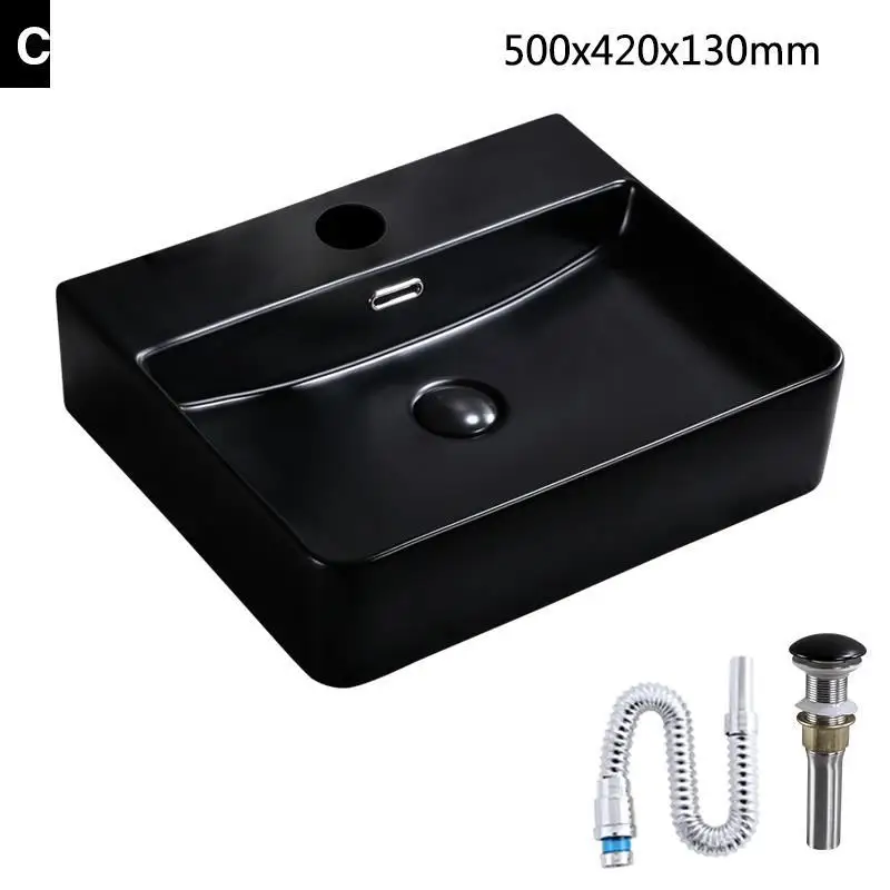 Черная Куба Para Salle Bain De Mano Waschtisch Da Appoggio Umywalka Nablatowa Banyo Pia Banheiro раковина для ванной Lavabo умывальник - Цвет: Version F