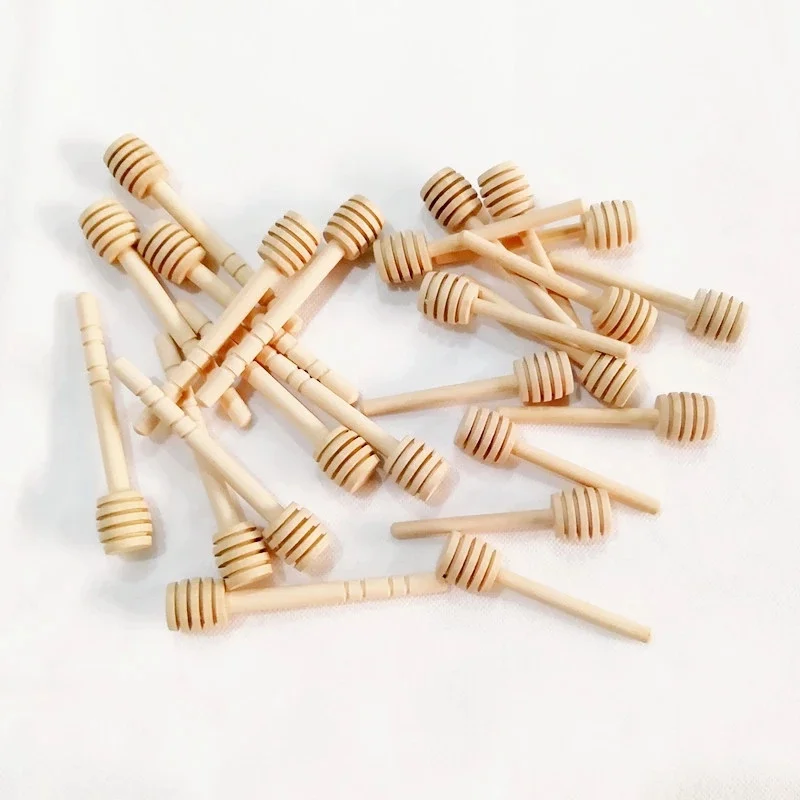 10/50/100pcs 미니 나무 꿀 숟가락 꿀 긴 손잡이 나무 저어 막대 꿀 항아리 용품 우유 차 혼합 스틱 디저트 도구
