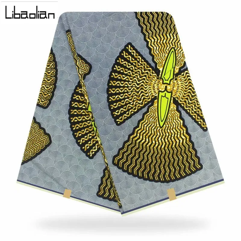 

African Wax Fabrics High Quality African Batik Print Fabric 6 Yards Sewing Material tissus Wax Prints African 100%Cotton F908-22