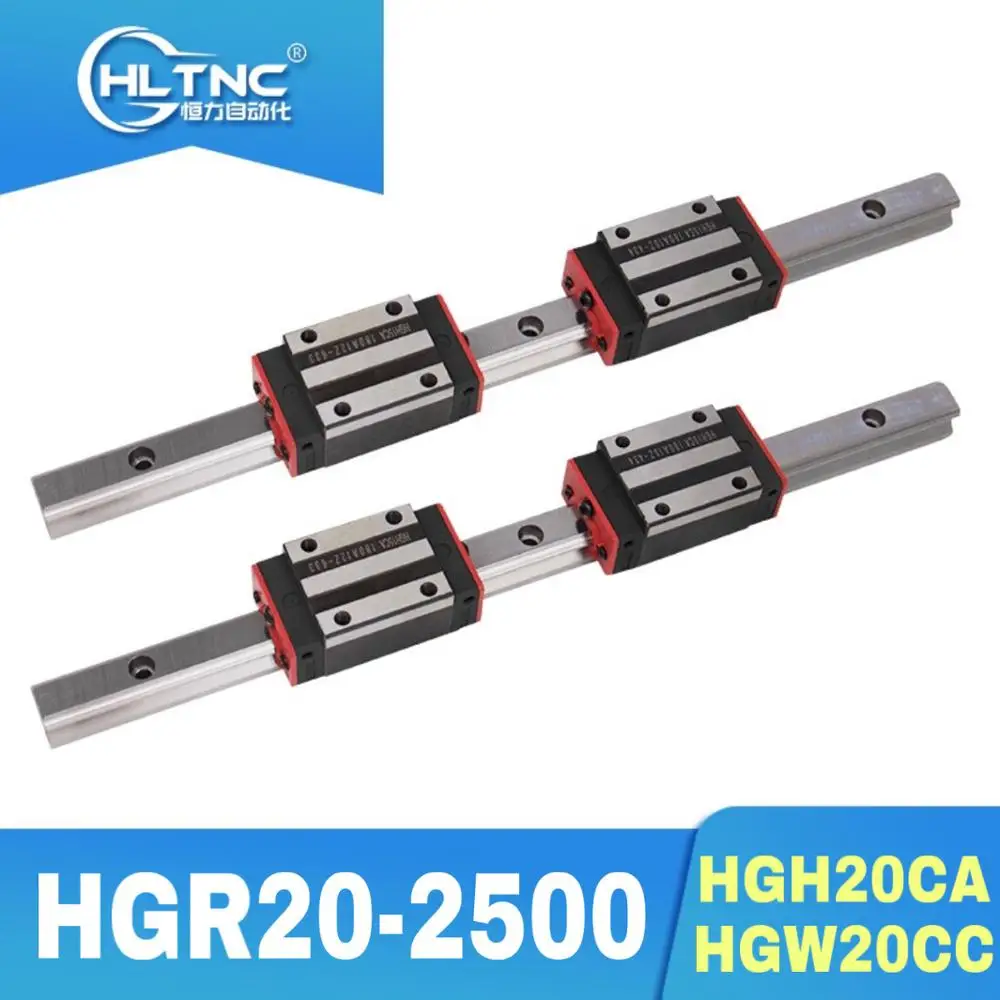 HGR20 Linear Rail Guideway HIWIN L-2500MM & HGW20CC Rail Block Slider CNC Router 