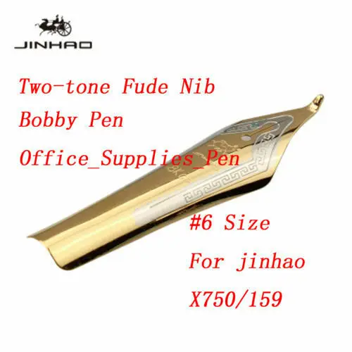 Two Tones-Fude Nib Jinhao X450 каллиграфия авторучка чернильная ручка толстый корпус 1,0 мм 18KGP Изогнутый наконечник для письма подарок канцелярские принадлежности офисные школьные принадлежности - Цвет: Two Tones-Fude Nib
