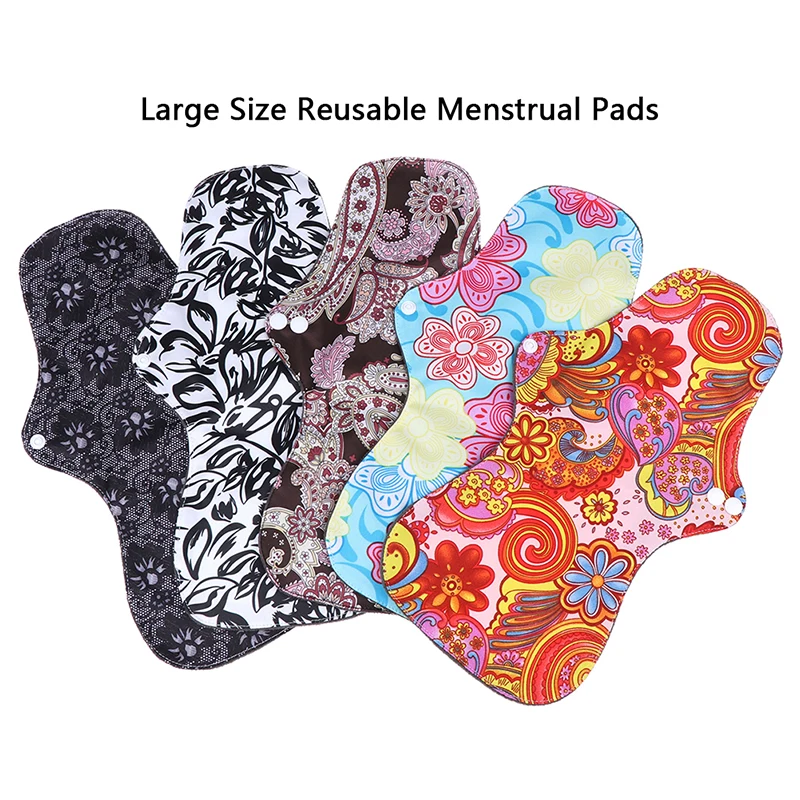 Washable Sanitary Pads Bamboo Cloth Reusable Hygienique Print Women Menstrual 2 Size | Красота и здоровье