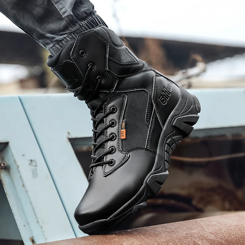 Men Tactical Boots Army Boots Mens Military Desert Waterproof Work Safety Sneakers Hiking Sports Ankle Outdoor Boots
