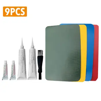 

9PCS Environmental Protection PVC Patch Repair Set Kits With Adhesive Brush For Kayaks Inflatable Rafts Swimming Pool